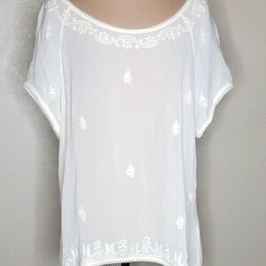 Lucky Brand Sheer Relaxed Sleeve Blouse